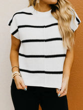 Striped Batwing Sleeve Knit Top OutfitFlow